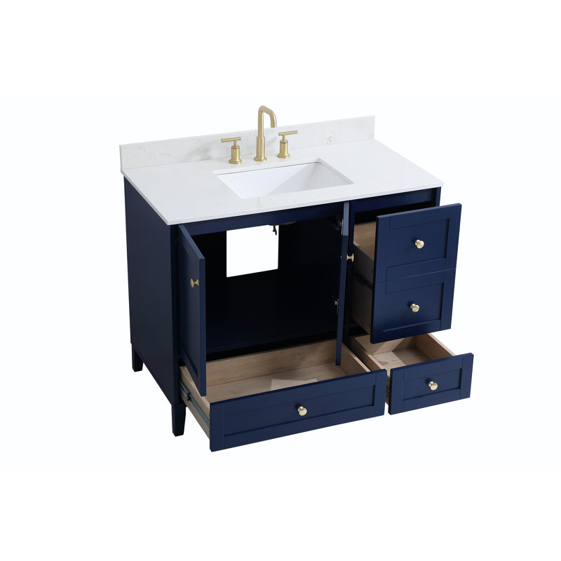 Ensemble de meuble-lavabo simple 42 po Selma, Bleu