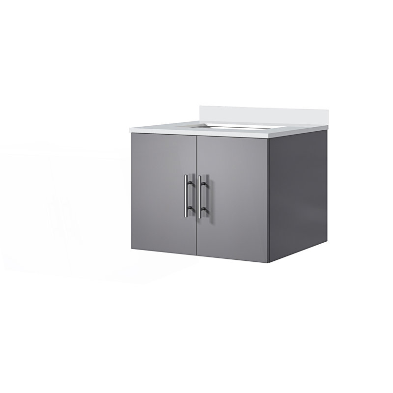 24 po X P 22 po Meuble-lavabo D avec plateau en marbre de culture, Gris foncé
