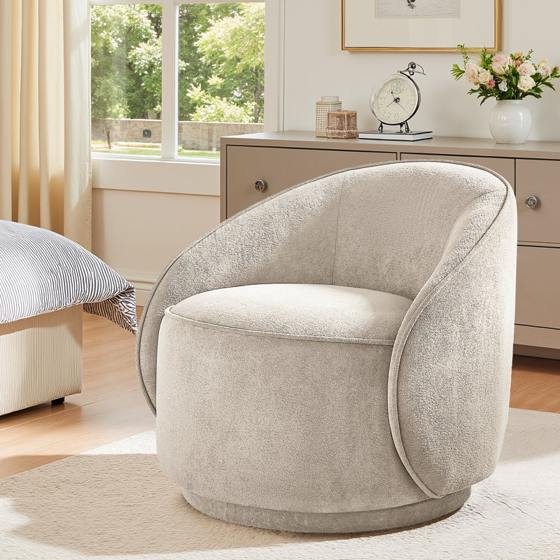 Fauteuil d'appoint pivotant avec accoudoirs inclinés de 29,33 po, Cari