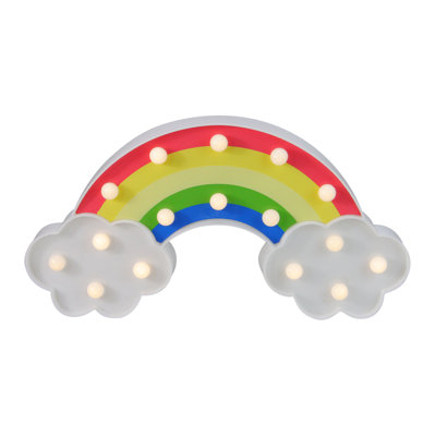 12" Battery Operated Rainbow with Clouds Marquee Wall Sign - Warm White LED Lights