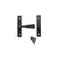 Loquet de porte d'armoire décalé noir en fer forgé 3/8 po, 3 x 2,5 po