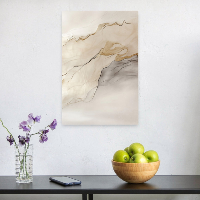 Abstrait abstrait Golden Flow, 24" H x 16" W