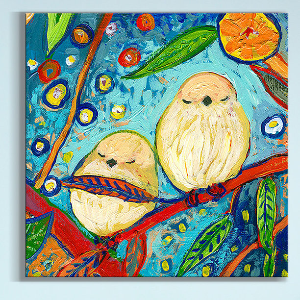 « oiseau ix », reproduction d’art sur toile tendue, H 24 po x l 24 po x P 1 po