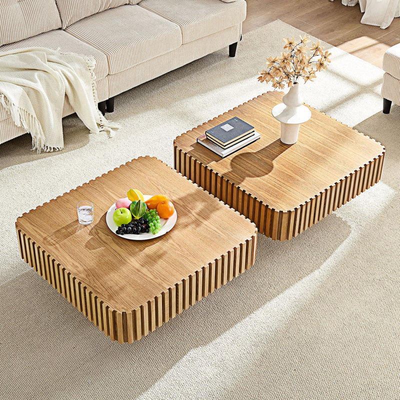 Ensemble de tables basses Handcraft, Naturel