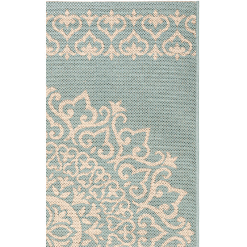 Tapis d'intérieur / extérieur à fleurs Frankee Performance, Carré 6 pi 7 po
