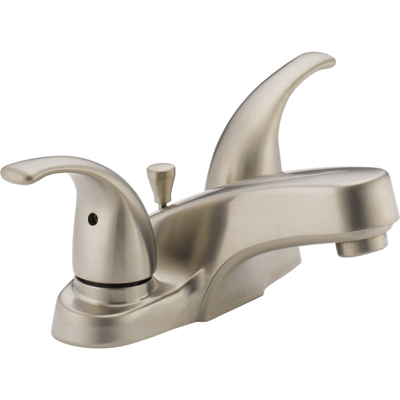 Choice 2-handle Bathroom Faucet with Drain Assembly, Brushed Nickel, Plastic