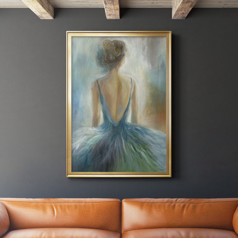 Dame en bleu - impression d'un cadre photo, Or, H 42,5 po x l 30,5 po x P 1,25 po