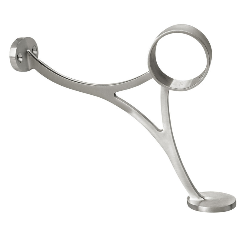 Combination Bar Footrail Bracket, Satin Stainless Steel