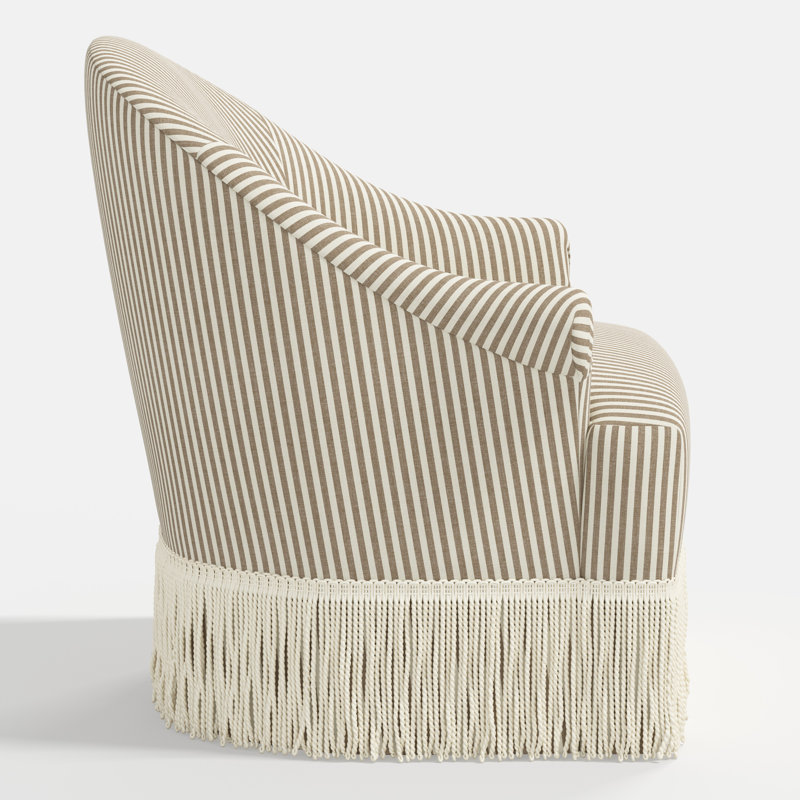 Marie Swivel Chair, Jane Stripe Burlap