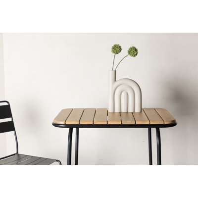 Arlisha Acacia Metal Base Dining Table