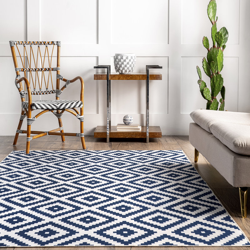 Kellee SpinClean Machine Washable Modern Diamonds Area Rug, Rectangle 8' x 10'