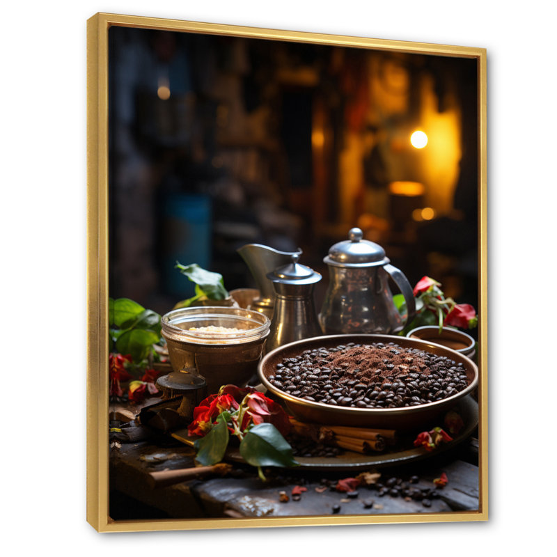 «Cohron Cuban Coffee culture I», reproduction sur toile, H 32 po x l 16 po x P 1 po, Cadre flottant doré