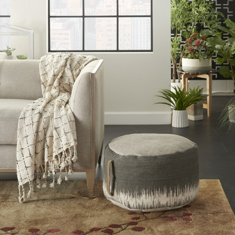 Repose-pieds Neibert, 100% coton gris foncé