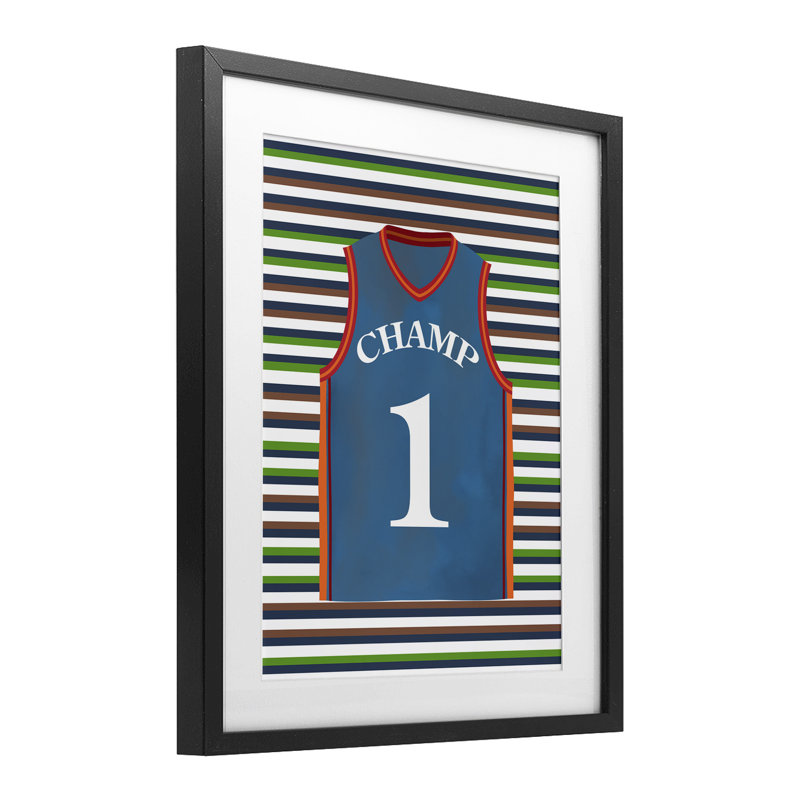 «Stripes And Sports Jersey», reproduction encadrée sous verre, conception de Marcus Prime, H 16 po x l 13 po