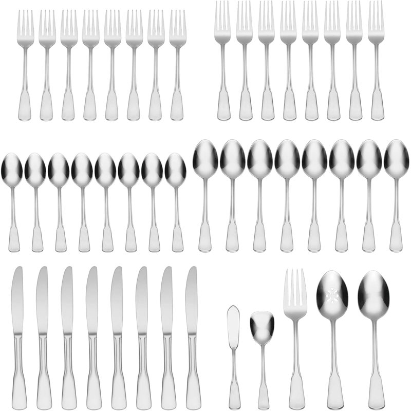 Ensemble de couverts 45 pièces avec ustensiles de service 45 pièces