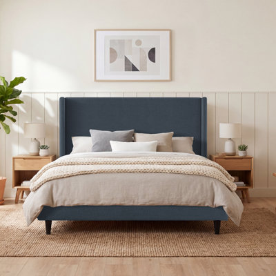 Ana King Upholstered Wingback Bed