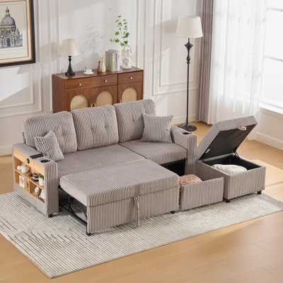 3 Seater Corduroy Sofa Bed