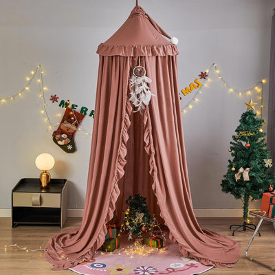 Bed Canopy for Girls,Princess Round Dome Dreamy Mosquito Net Bedding Girls
