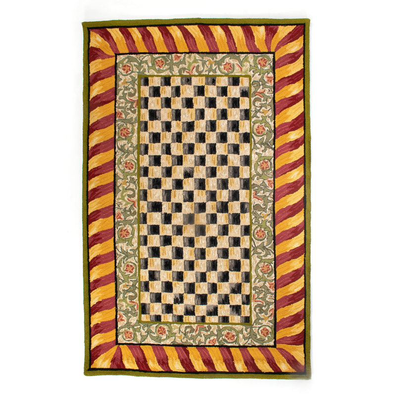 Courtly Check® Red & Gold Rug, Rectangle 5' x 8'