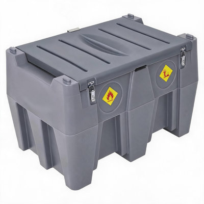 Fuel Caddy, 127 Gallon Portable Fuel Tank with 12V Pump, 10 GPM, 13.1ft Hose for Gasoline & Diesel for Cars ATVs Boats Lawn Mowers, Gray