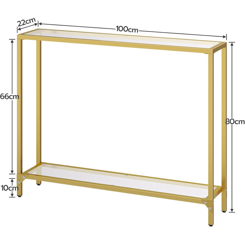 100cm Glass Top Console Table