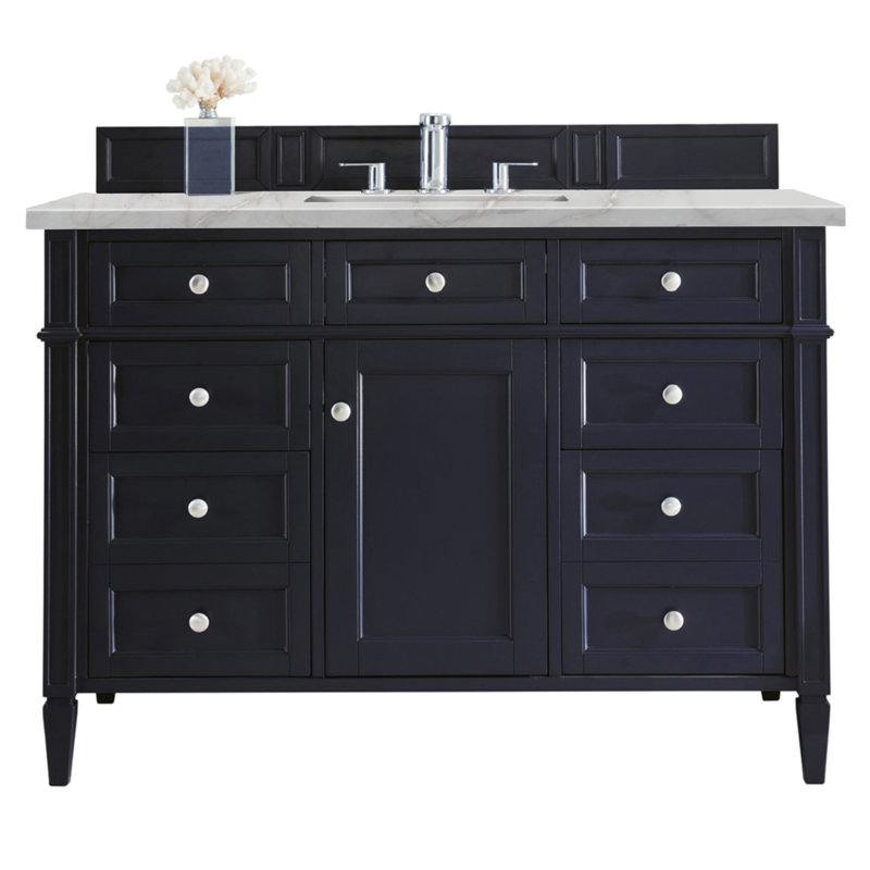 Brittany 48 in. Single Vanity, Victory Blue, Victorian Silver