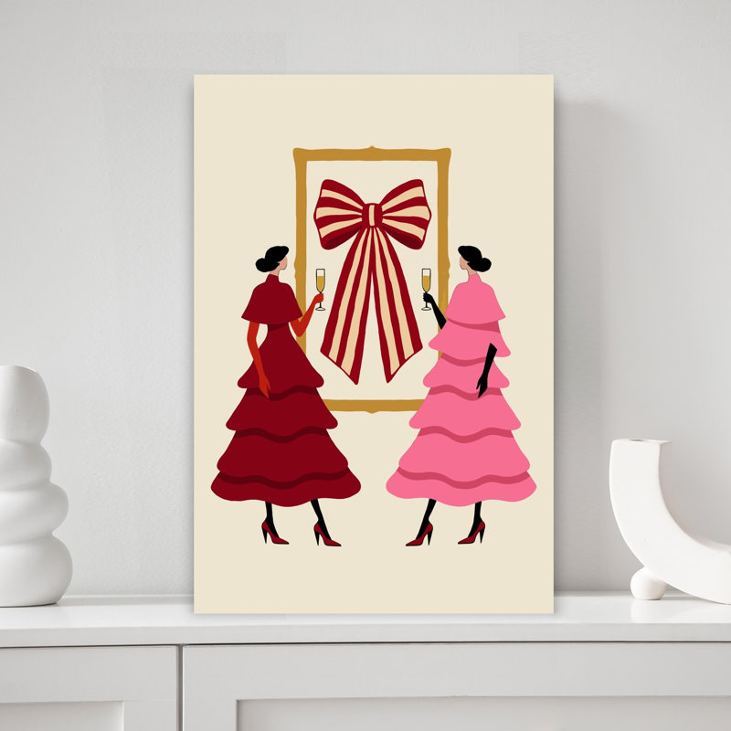 «Elegant Bow Celebration», impression murale rétro élégante, H 18 po x l 12 po