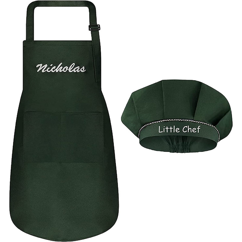No Pattern Apron Sets, Small, Dark Green, Yes