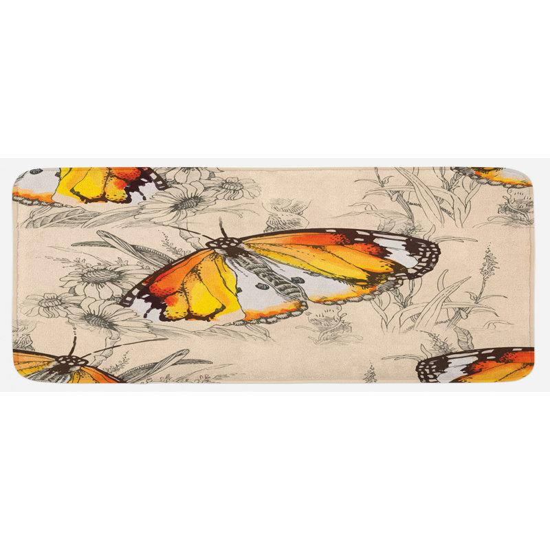 Tapis de cuisine papillon