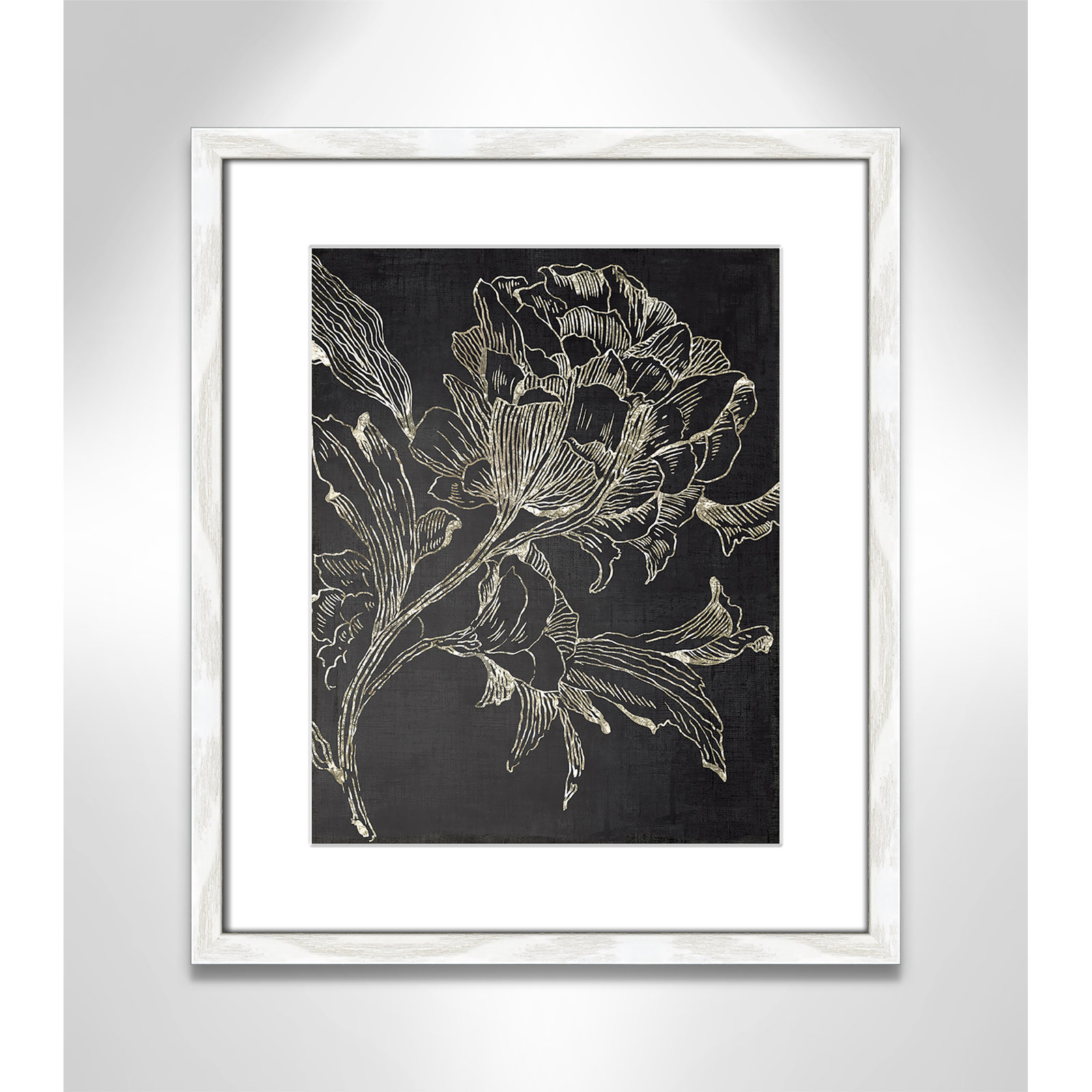Clarendon "Golden Flower Folklore I" Print, White Framed, 19" H x 16" W