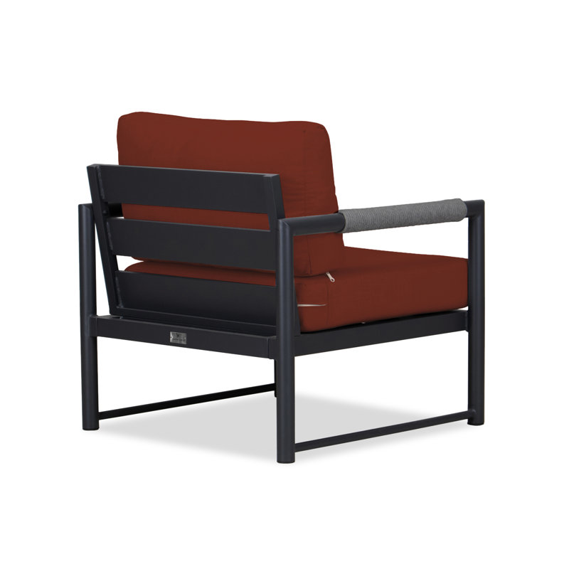 Alto Outdoor Lounge Chair, Cast Silver Sunbrella®, Black