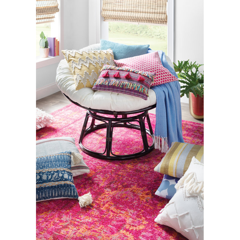 Lolita Lilac Outdoor Square Pillow Cover & Insert, 20" H x 20" W, Gold/Bright Yellow