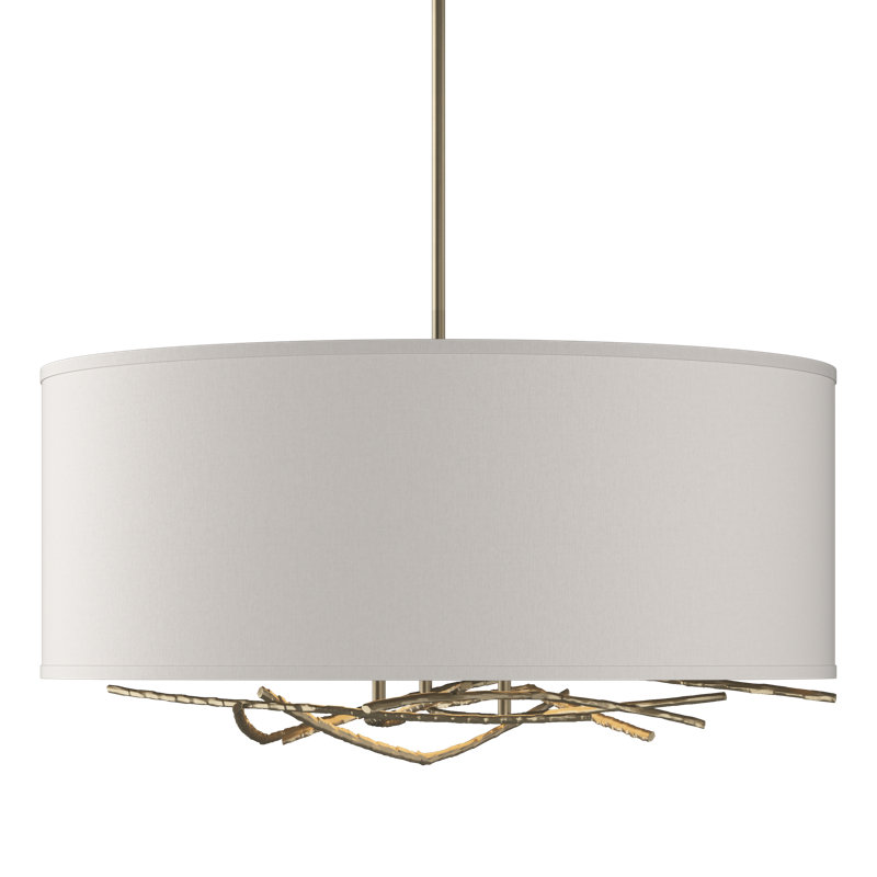 Brindille 3 - Light Drum Chandelier, Flax, Soft Gold, 21.4" - 66.4"