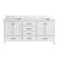 Meuble-lavabo 72 po avec double cuve et armoire de rangement