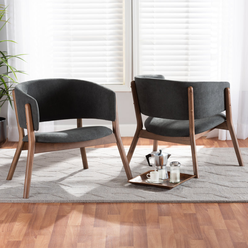 Fauteuil demi-tonneau Kawamura, Gris foncé