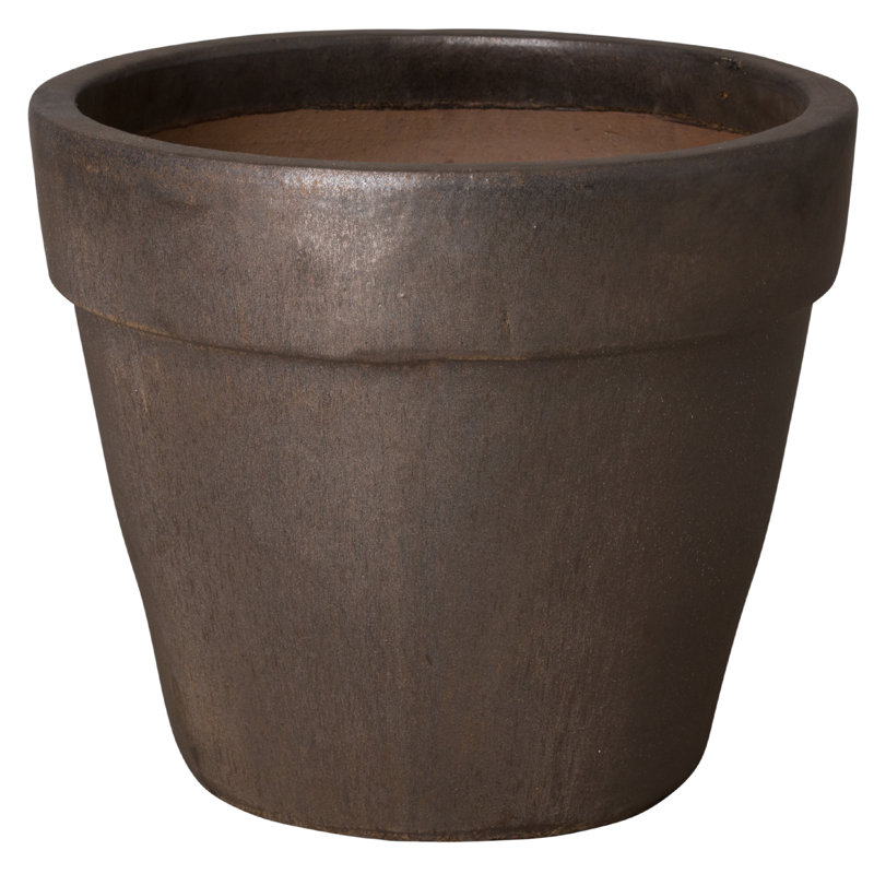 Pot à fleur en argile Divina, H 20 po x l 22 po x P 22 po, Brun