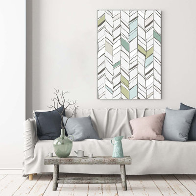 Herringbone Pattern - Wrapped Canvas Print