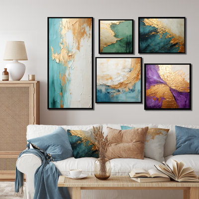 Minimalisme méditation I - ensemble de 5 peintures abstraites sur toile