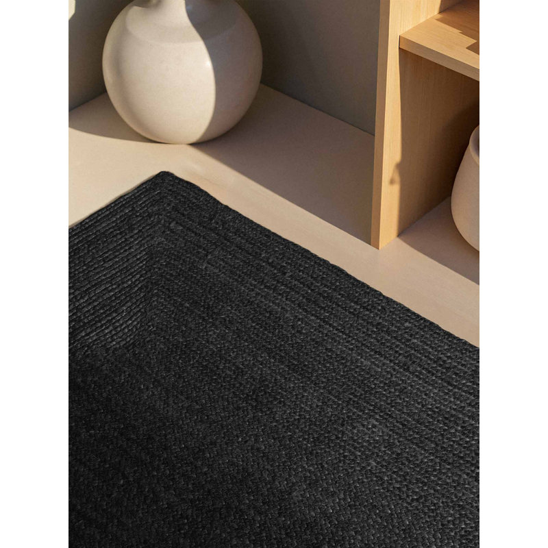 Hanse Home Juno - Jute Rug, Natural Rug for Living room, Bedroom, Diningeoom, Rectangle 200 x 300 cm, Black