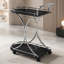 Chariot de bar en métal avec tablette en verre à 2 niveaux Allen et Chrome-761736376