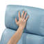 Fauteuil inclinable et oscillant avec mouvement pivotant et revêtement en cuir bleu