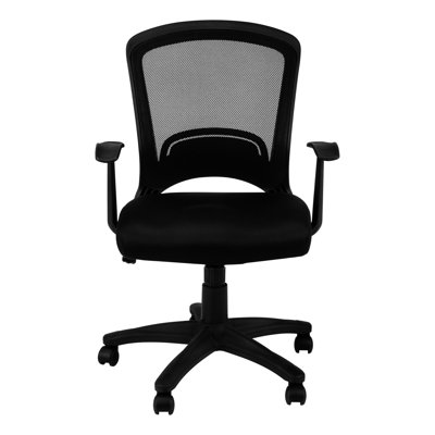 Chaise de bureau moderne avec hauteur et structure réglables, filet noir, siège ergonomique, pour bureau d'ordinateur