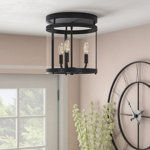 Ryne 3-Light 12.5" Lantern Cylinder Flush Mount