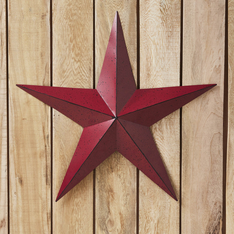  Décoration murale festive en métal étoile, H 24 po x l 24 po x P 2,5 po, Bourgogne