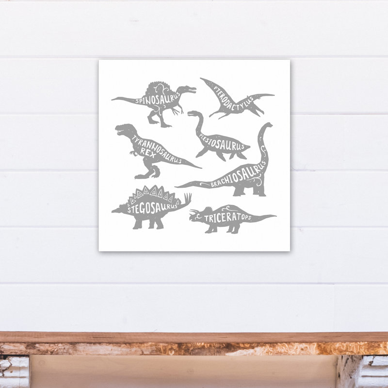 Art sur toile dino names Amapola, H 20 po x l 20 po x P 1,25 po, Blanc / Gris