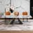  Modern Dining Table Set With 78.7''-110'' Extendable Faux Marble Top And 8 Faux Leather Dining Chairs-122124768-122124770
