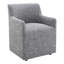 Chaise avec accoudoirs à dossier demi-tonneau avec roulettes Orya-1708436286