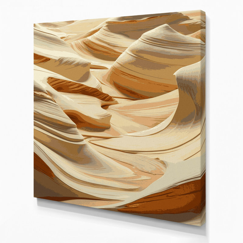 Toile horizontale rayée horizontale canyon beige, H 16 po x l 16 po