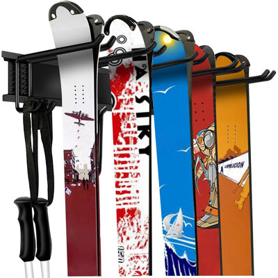Système de rangement pour garage Support mural pour skis Porte-skis Fixation à la maison