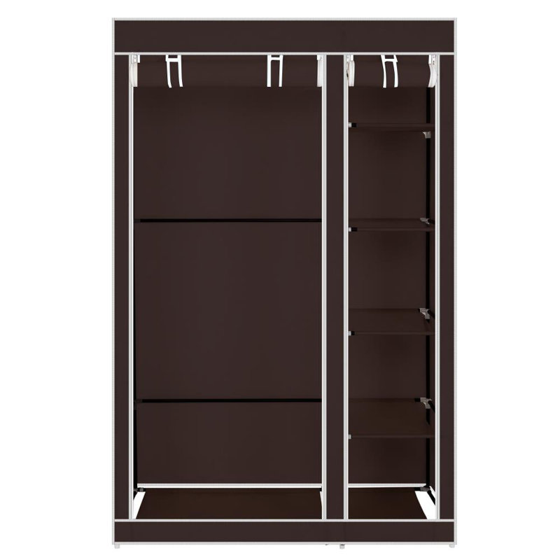 110cm Portable Wardrobe, Brown, 110cm H x 175cm W x 45cm D